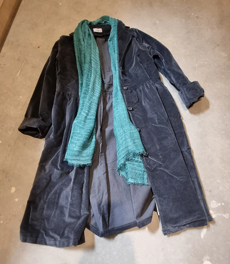 Frederic Italian Velvet Cotton Coat / Dress - Petrol - S