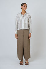 Cropped Linen Jacket - Travertine