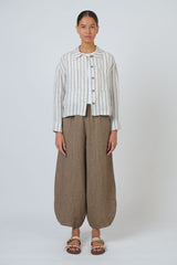 Cropped Linen Jacket - Travertine