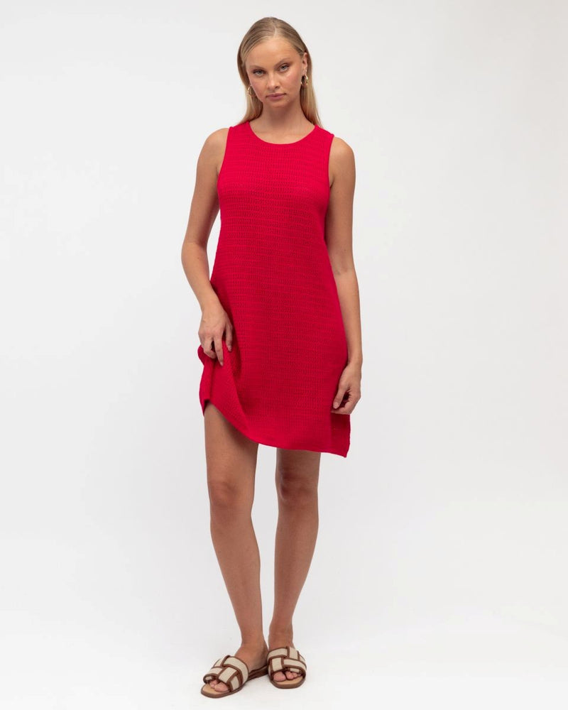 Paperheart Canggu Short Knit Dress - Red