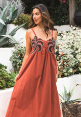 LOL ALICE EMBROID MAXI DRESS - Cinnamon
