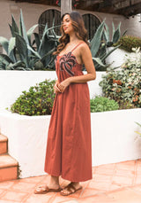 LOL ALICE EMBROID MAXI DRESS - Cinnamon