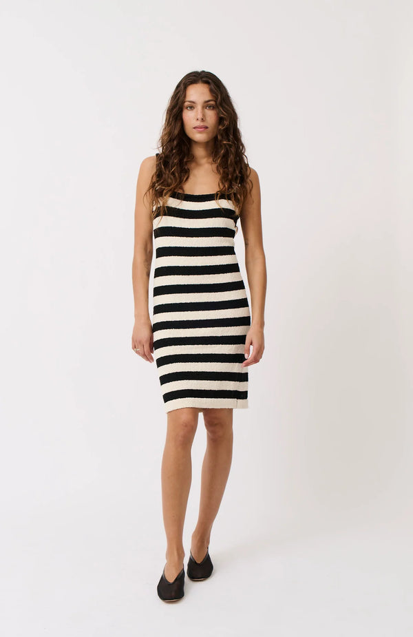 Rikki Dress - Vanilla/Black Boucle