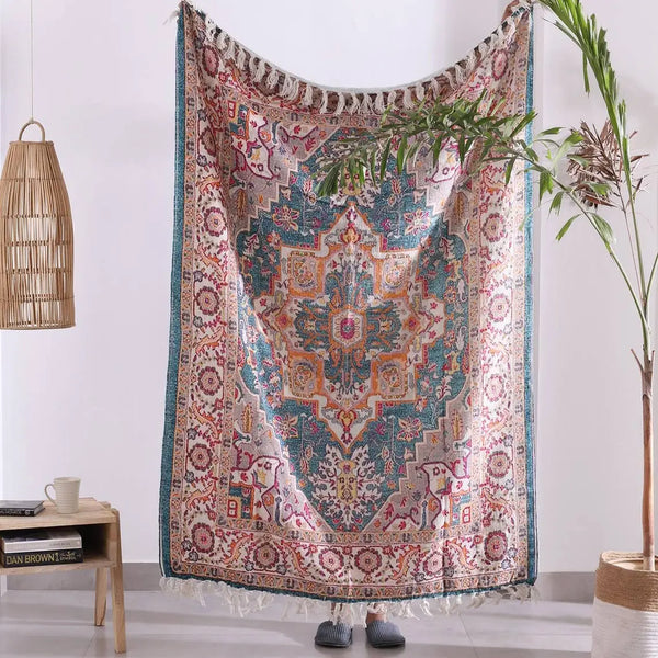 Luxury Rustic Cotton Wool Throw / Rug - Grey