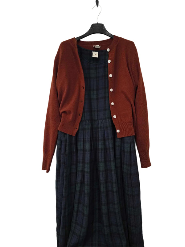Montaigne Minimalist Lambswool Cardigan - Rust