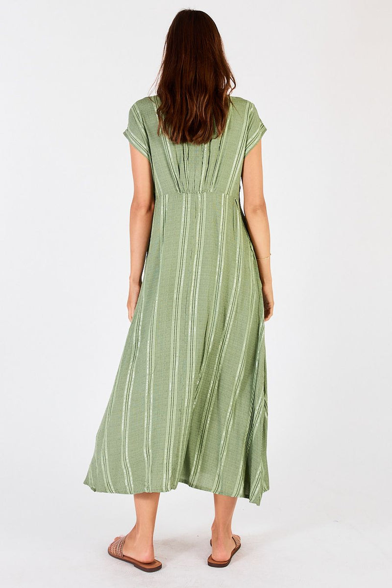 San Vito Button Midi Dress -  Sage