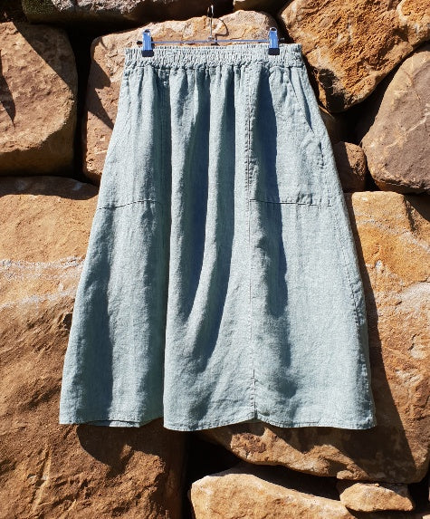Frederic A-Line Skirt with Pockets - Sea Foam
