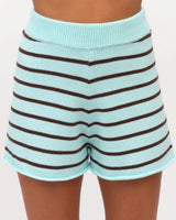 Paper Heart Bea Knit Shorts - Aqua / Choc