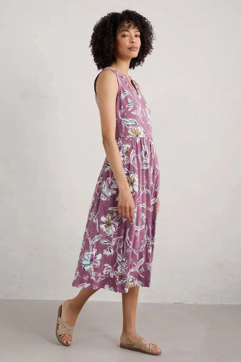 Shelter Bay Dress - Linework Floral Heather