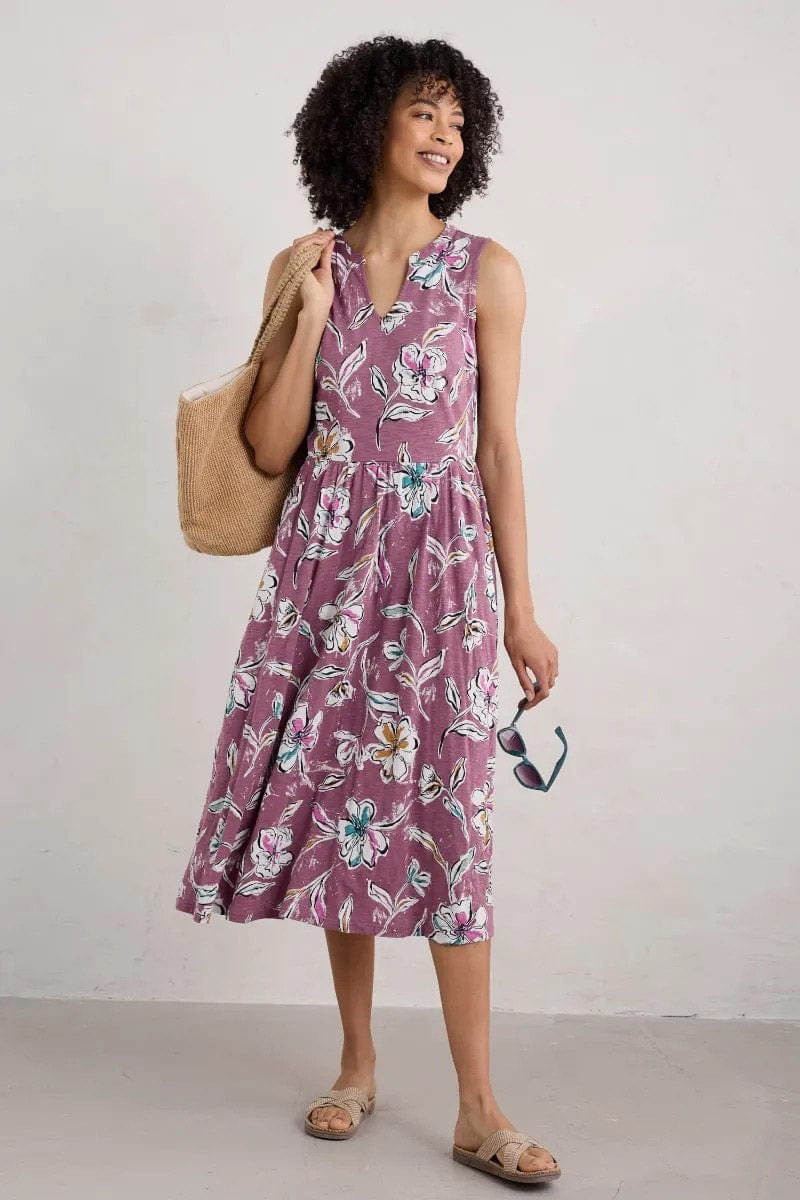 Shelter Bay Dress - Linework Floral Heather