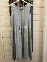 Sleeveless Linen Dress - OS - Silver