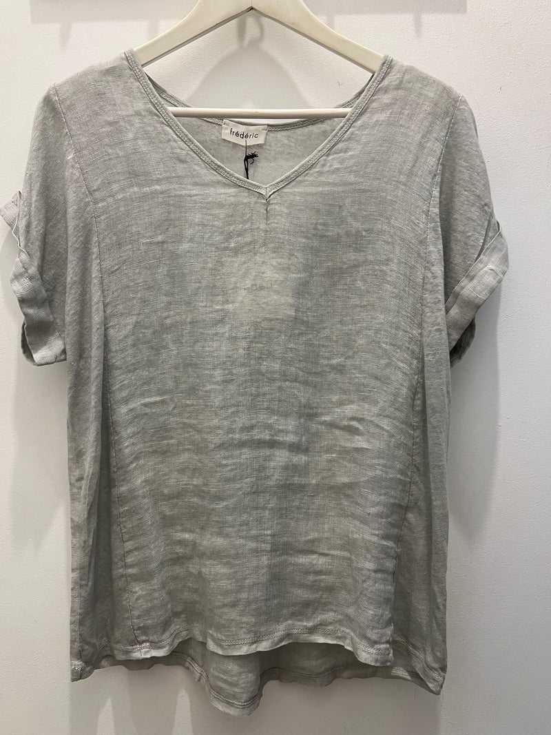 No Band TShirt Italian Linen - Silver - OS