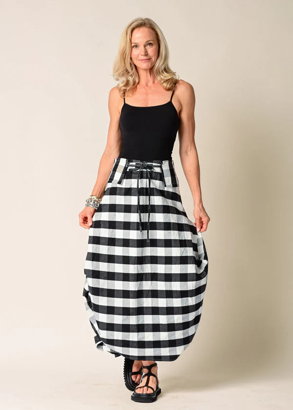 Ada Cotton Skirt - Onyx Check