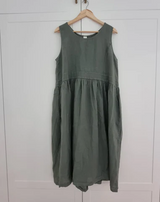 Sleeveless Linen Dress - OS - Khaki