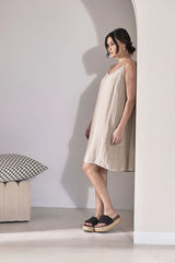 Fundamental Linen Slip Dress - Natural