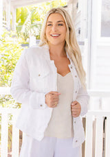 Soul Sparrow Linen Jacket - White