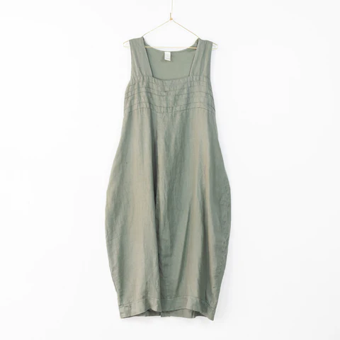Aurelie Linen Summer Dress  - Khaki - OS