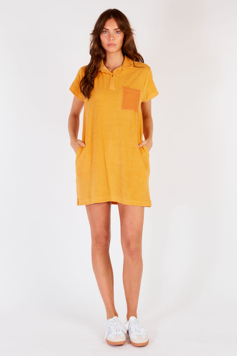 Terry Chrochet Dress - Orange