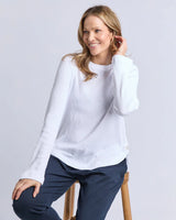 Veronica Rib L/S Tee - White