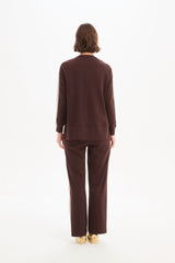 Stripe Sleeve Sweat - Chocolate/Cream Stripe
