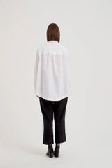Elastic Front Hem Shirt - White