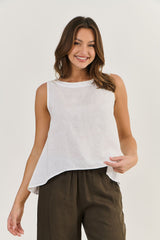 Linen Top - White