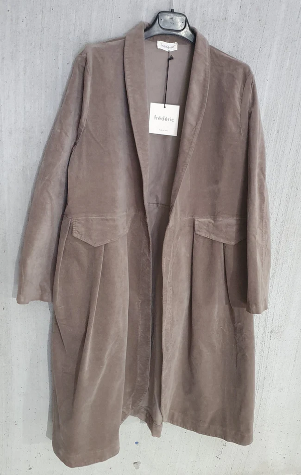 Velvet Cotton Coat - Mushroom - OS