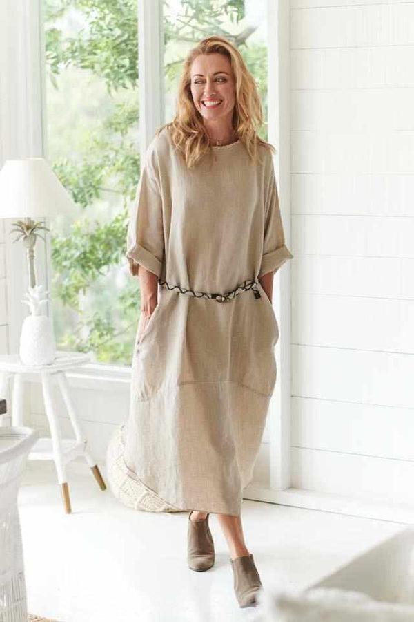 The Malle Linen Dress - Linen Natural