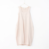Linen Summer Dress - Elastic Back - Rose - OS